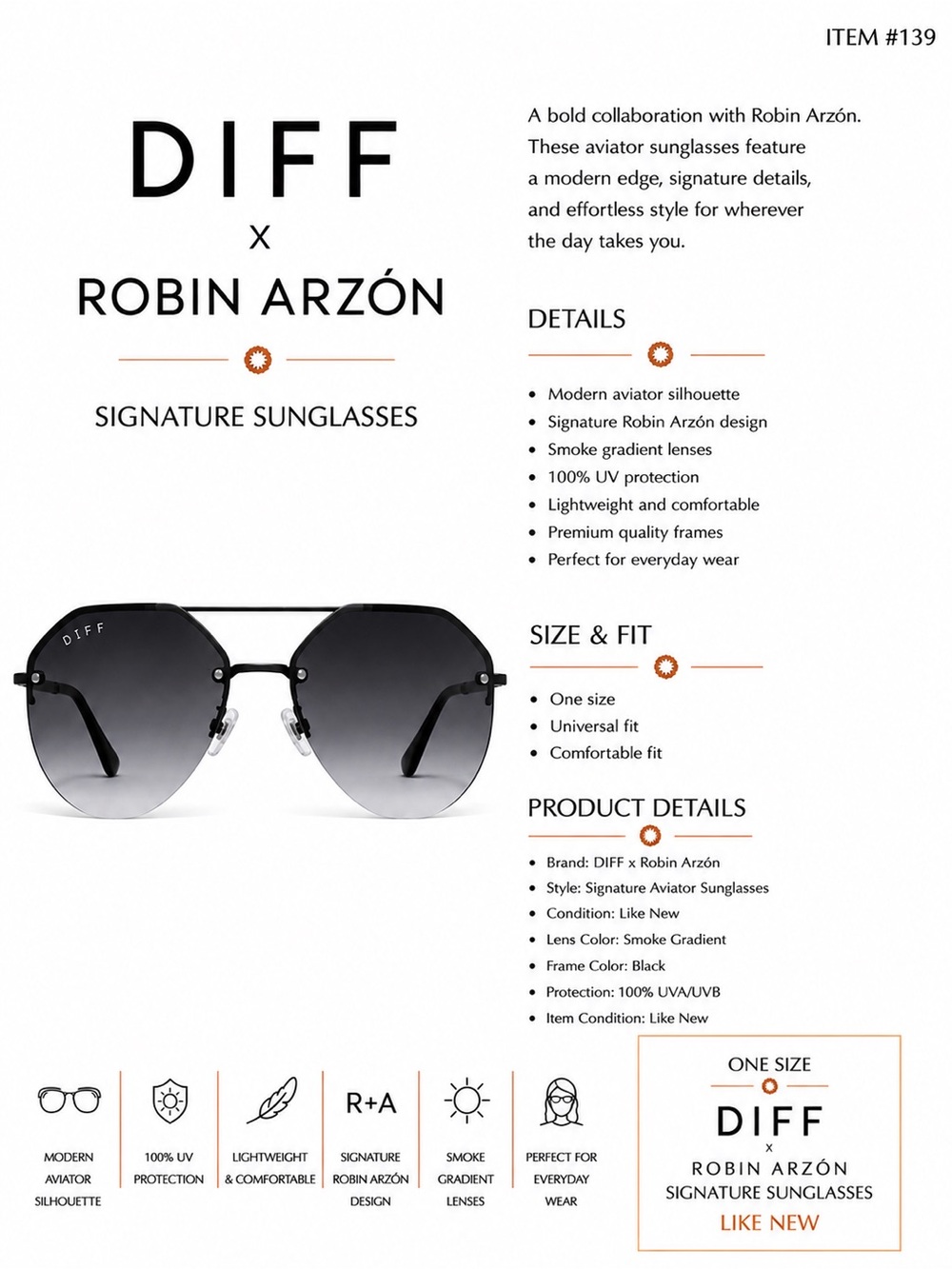 Diff Eyewear Smoke Gradient Aviator Sunglasses - Black